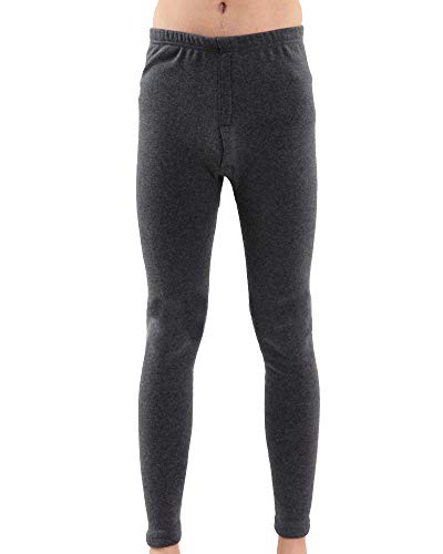 YOUCAI Herren Einfarbige Thermo-Unterwäsche-Hose Winter verdicken Fleece gefüttert Unterwäsche Leggings Funktionsunterhose mit Innenfleece Plus Size Dunkelgrau 6XL