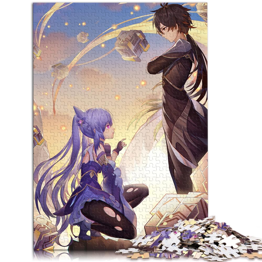 Puzzlespiele Genshin Impact Schwierige, anspruchsvolle Puzzles mit 1000 Teilen aus Holz, Puzzlespielzeug, Lernspiele, Stressabbau-Puzzles, 1000 Teile (50 x 75 cm)