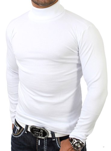 Reslad Herren Rollkragen Pullover RS-1088 WeiߠM