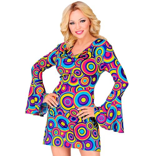 Widmann 10131269 Erwachsenenkostüm 70er Jahre Groovy Style, Damen, Mehrfarbig, L