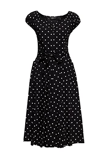 Queen Kerosin Damen Swing Kleid | Polka Dots All-Over-Print | Sommerkleid | Punkte | 50S | 40S | 60S | Gepunktet | Vintage | Rockabilly | Rockabella | Swing Dress