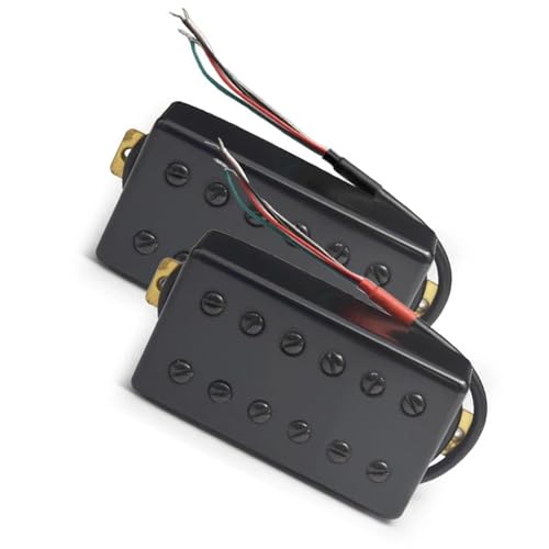 12-Loch-Humbucker-Tonabnehmer für E-Gitarre, schwarze Gitarren-Ersatzteile Single-Coil-Tonabnehmer (Color : One set)