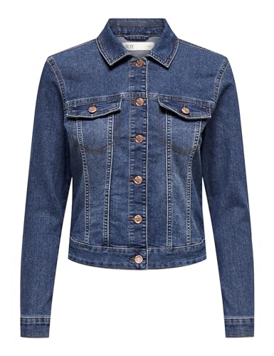 JdY Damen JDYMOON L/S Jacket DB DNM Jeansjacke, Dark Blue Denim, S