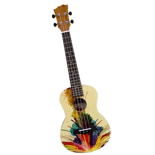 23/26 Zoll Furnier-Ukulele Aus Fichtenholz, Bemalt, Anfänger-Ukulele, 4 Saiten, Kleines Gitarrensaiteninstrument Ukulele Einsteiger Kit (Color : 23 inch)