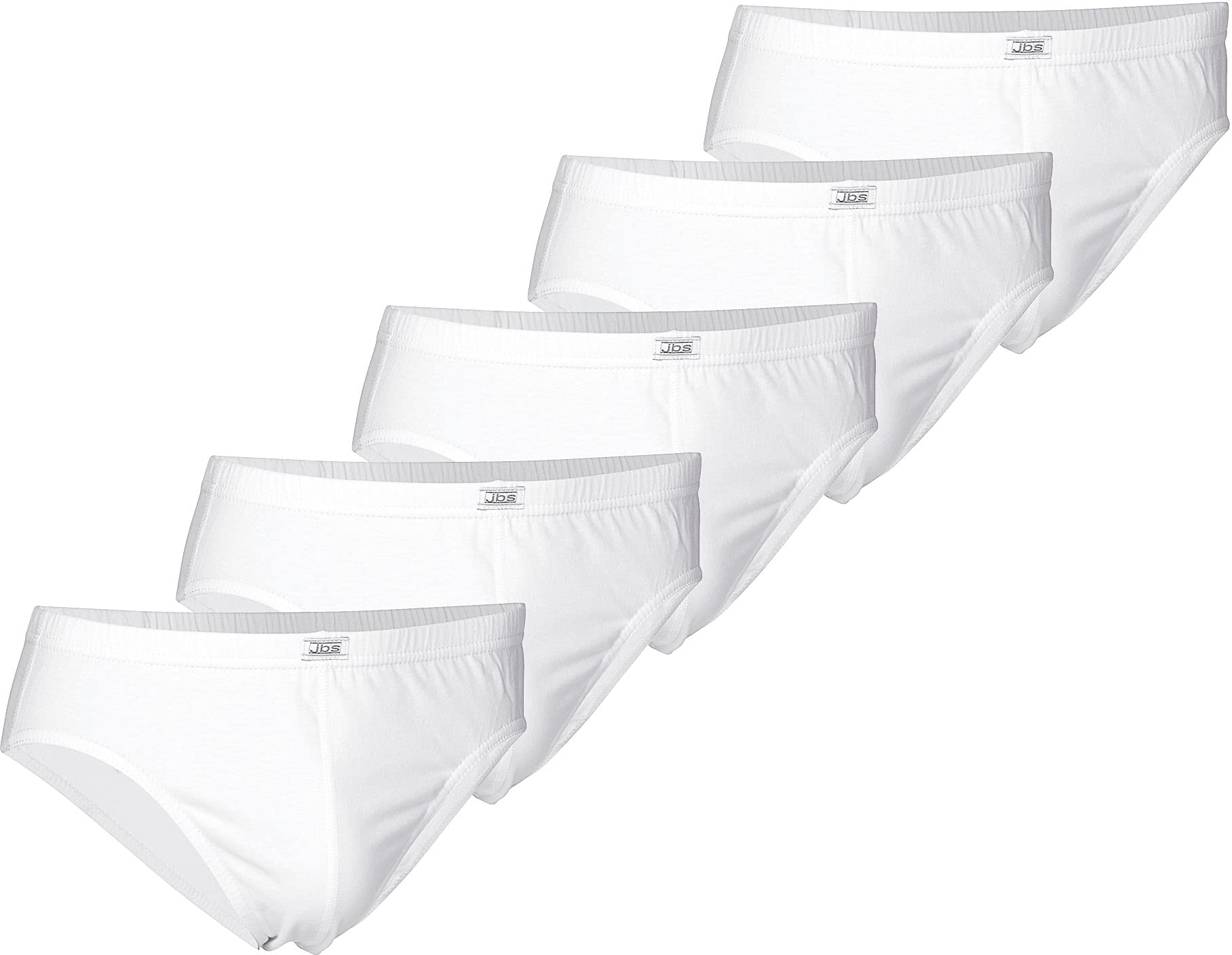 jbs Mini Slips für Herren, Unterhosen für Männer im Set aus ökologischer Baumwolle, Slip im 5er-Pack, weiß, XL