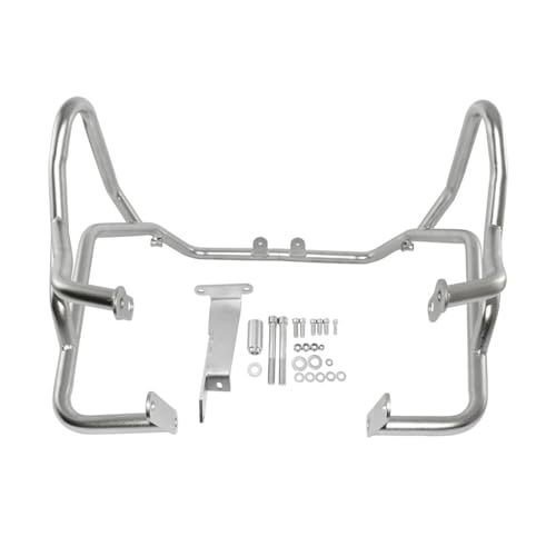 Motorrad Crashbars Für F750GS Für F850GS 2018-2022 Oberer Stoßfänger-Motorschutz Frash Stunt Cage Crash Bar Rahmen Slider Protector Motorschutz Sturzbügel(Silver)