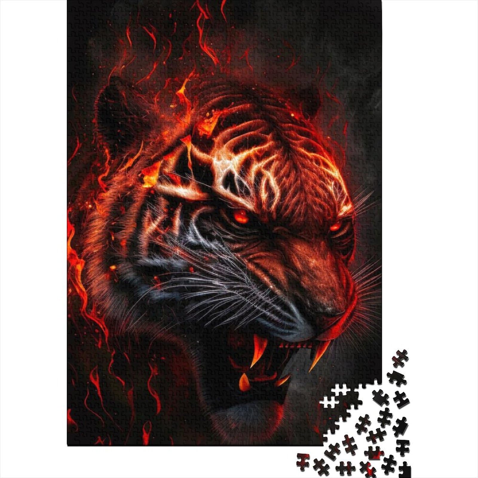 Tiger-Puzzles, Puzzles für Erwachsene, Teenager, Erwachsene, 1000-teiliges Puzzle, interessantes Puzzle zur Stressreduzierung, 75 x 50 cm