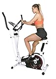 Christopeit Sport Crosstrainer CT 4 mit Sitz, Cross- und Heimtrainer 2 in 1 – schwarz/weiß – ca. L 111 x B 66 x H 152 cm