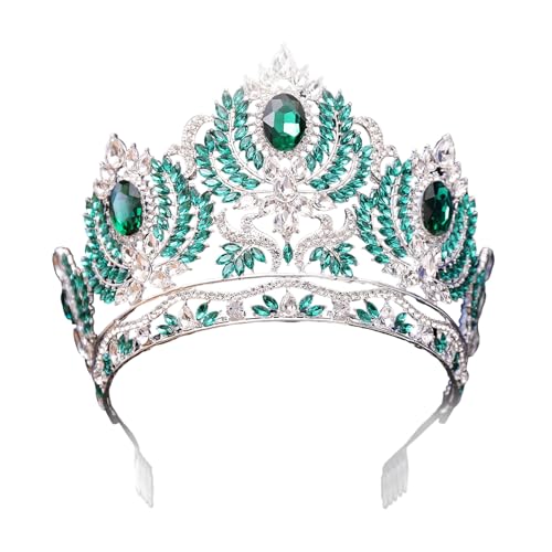 Meiliyizu Luxuriöse Tiaras mit Kristallbesatz, zarte Kristallkronen für Damen, stilvolle Tiaras mit Verzierungen