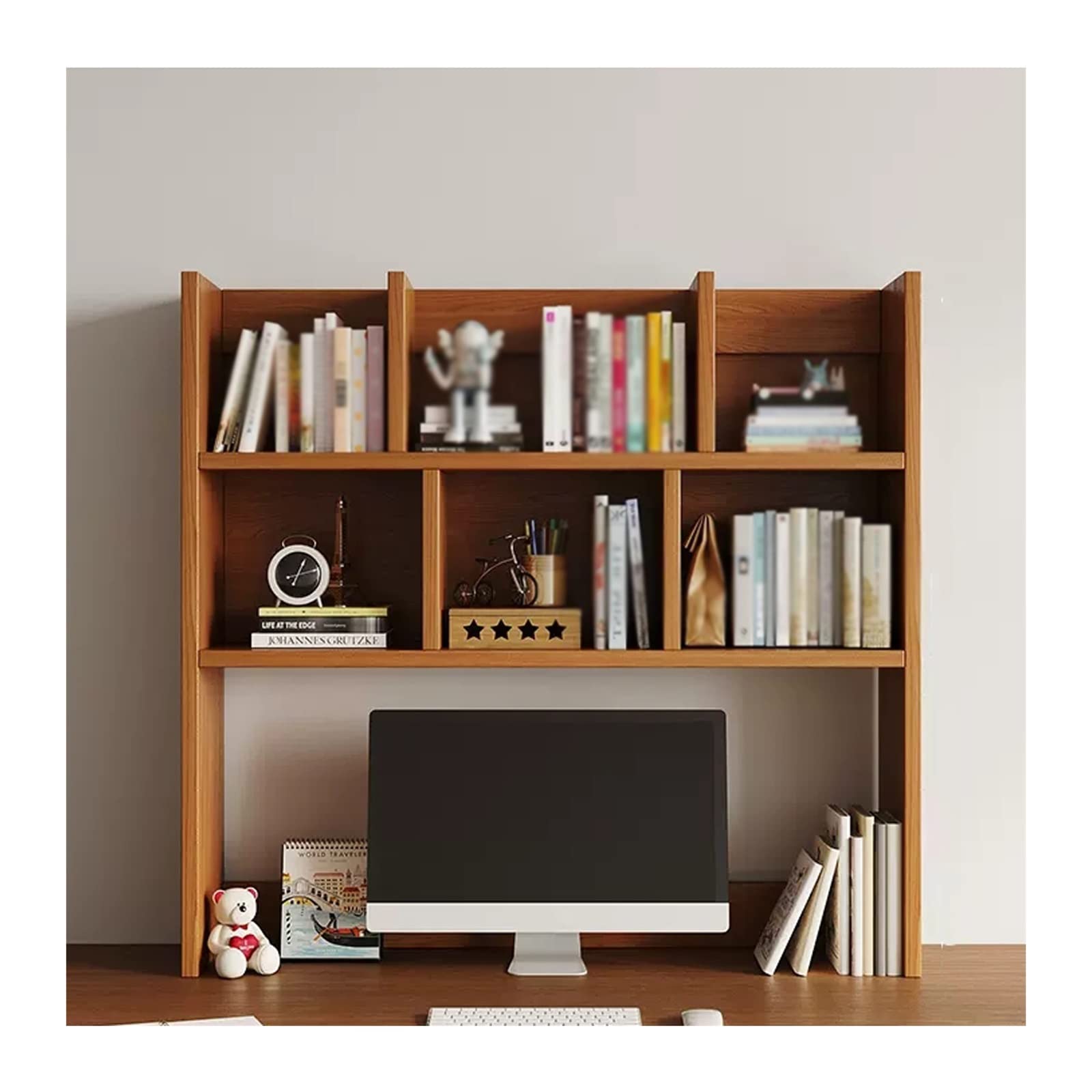 Freistehende Regale, Bücherregal, Schreibtisch-Organizer, Lagerregal, Bücherregal im Freestyle-Display, Bücherregal auf der Arbeitsplatte aus Holz für Büro, Küche, Badezimmer, Regale für Zeitschrift