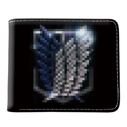 Attack On Ti-tan Geldbeutel Anime Mittelgroß, Cartoon-Münztasche Geldbeutel Klein, PU-Leder Wallet Geldbörsen mit Münzfach, für Anime-Fan-Geschenke Jungen und Mädchen(Color:Multicolor 6)