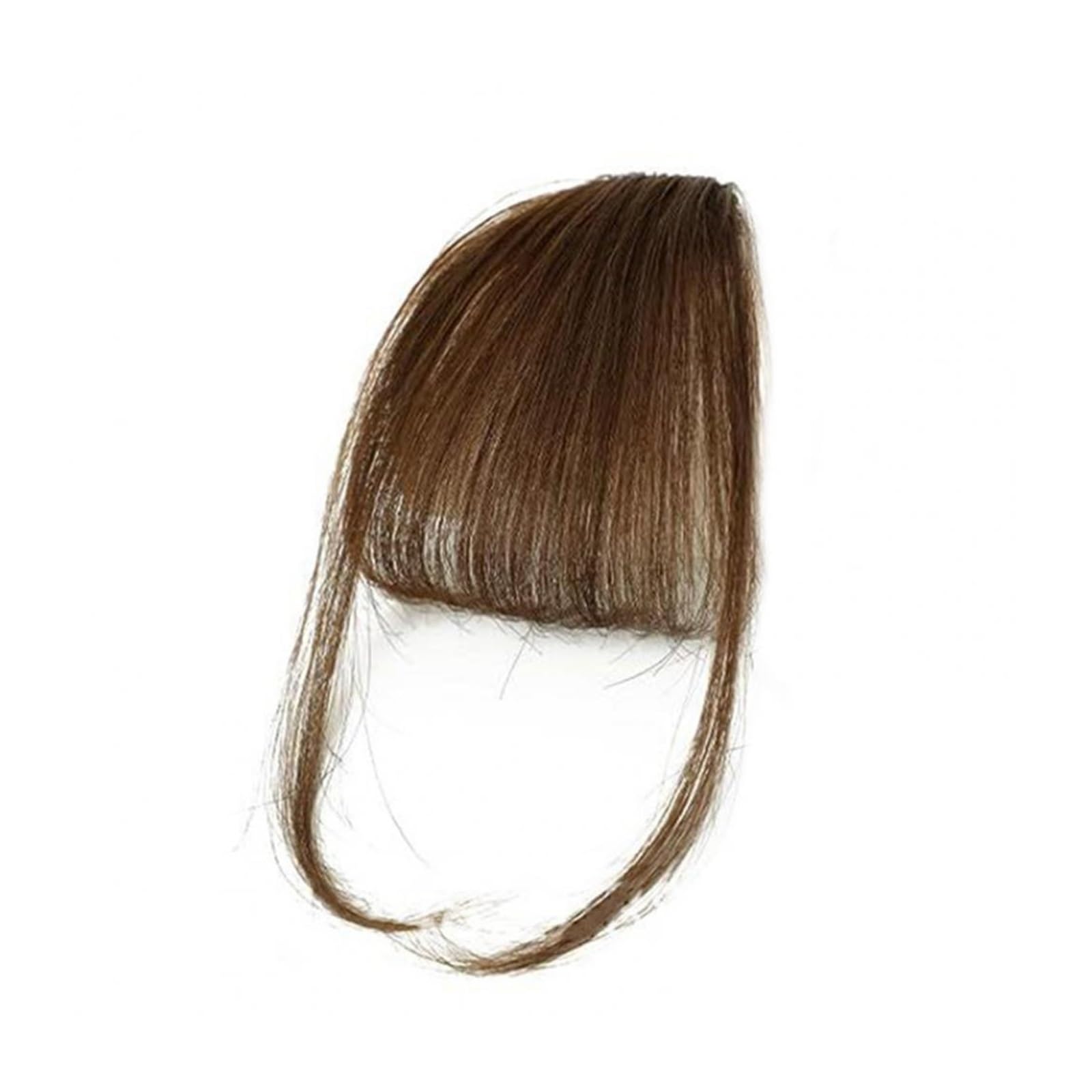 Pony Extension für Damen Echthaar-Pony, natürlicher Bang-Haarclip, Pony, Fransen mit Schläfen, Haarteil for Frauen, Clip-on-Air-Bang, 11,4 cm Fringe Bangs(Bruin)