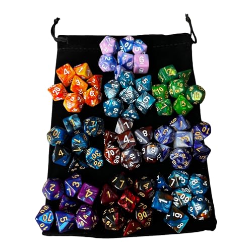 70Pcs 10 Polyhedral Würfel Mehrseitige Würfel Brettspiel Würfel Rolle Tisch