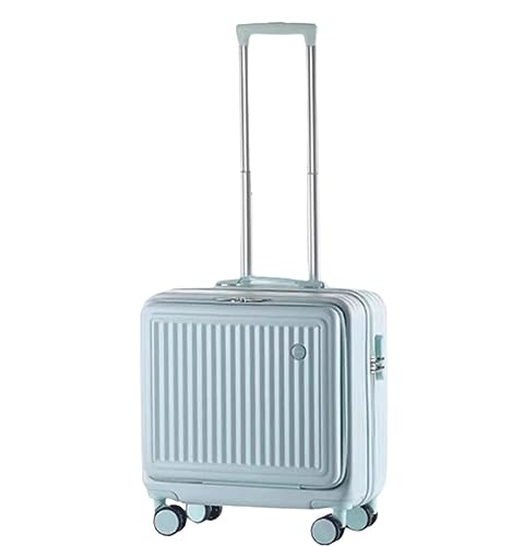 RUVOO Koffer Trolley Reisekoffer Universelle kleine Handgepäck-Frontabdeckung, vollständig geöffneter Koffer, Zahlenschloss-Gepäck Koffer Gepäck Rollkoffer (Color : Blu, Size : 20inch)