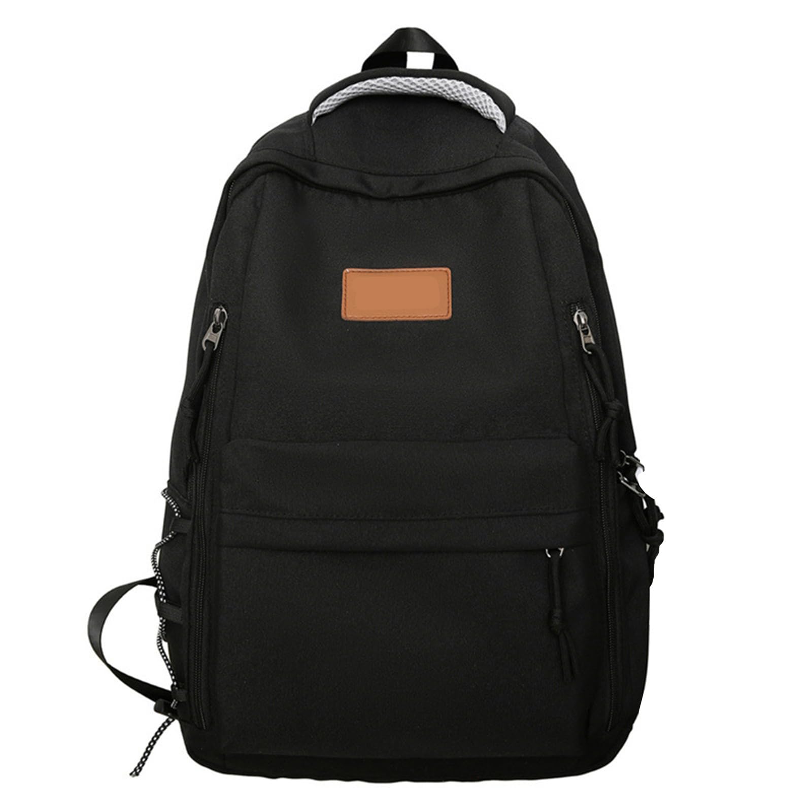 Modische High School College Büchertasche Mit Mehreren Fächern Für Schüler Einfarbig Nylon Rucksack Mit Großer Kapazität