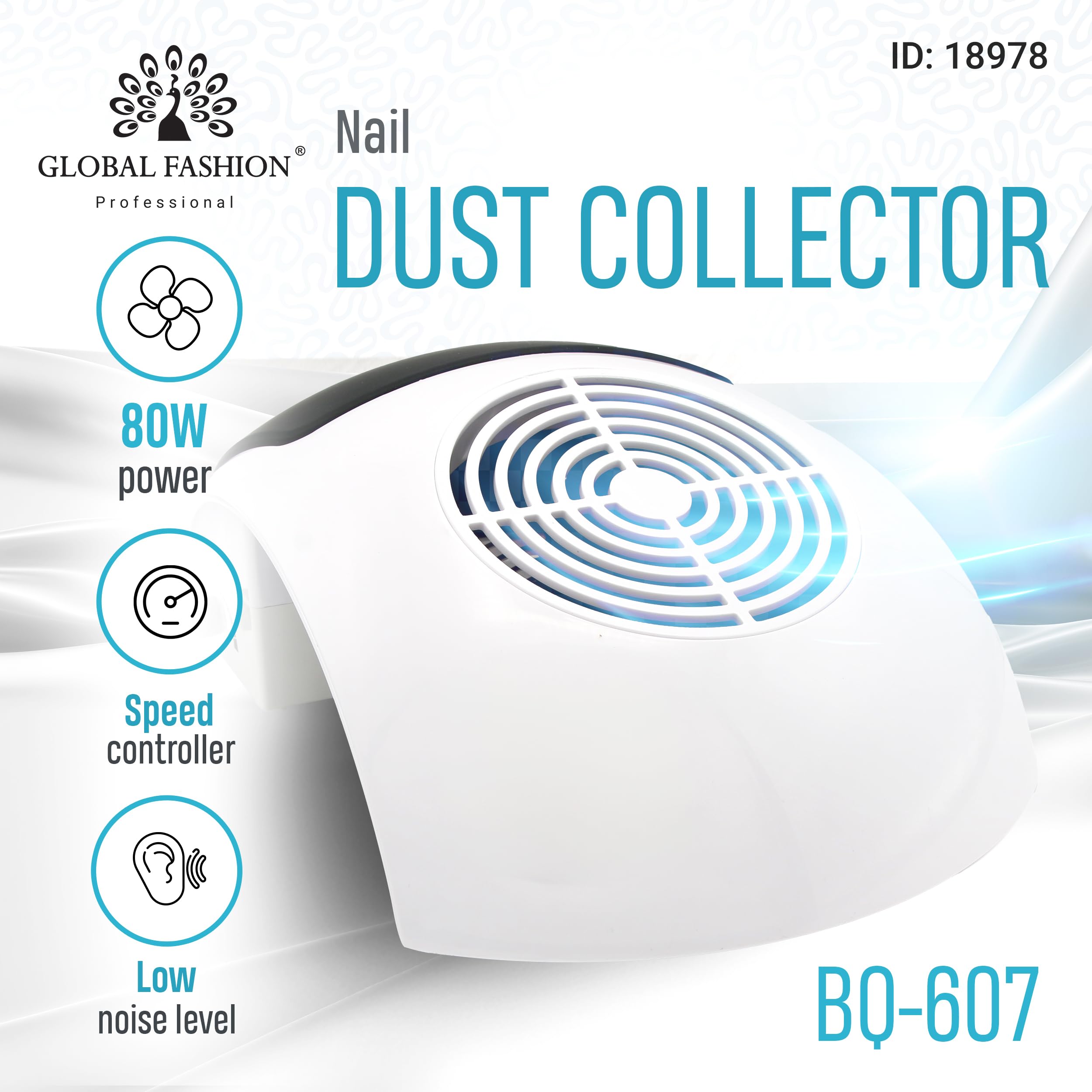 GLOBAL FASHION Nail Dust Collector BQ-607, 80W, White