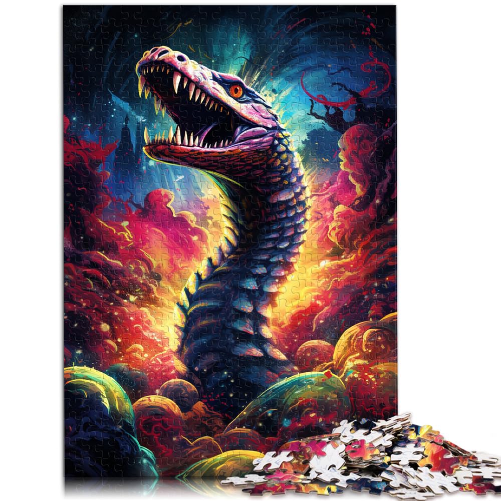 Puzzle für Erwachsene, Bunte Giftschlange, 1000-teiliges Puzzle, Holzpuzzle für anspruchsvolles Puzzlespiel und Familienspiel, 1000 Teile (50 x 75 cm)