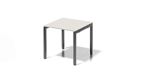 BISLEY Cito Schreibtisch, 650-850 mm höheneinstellbares U, H 19 x B 800 x T 800 mm, Metall, Gw334 Dekor Grauweiß, Gestell Anthrazitgrau, 80 x 80 x 85 cm