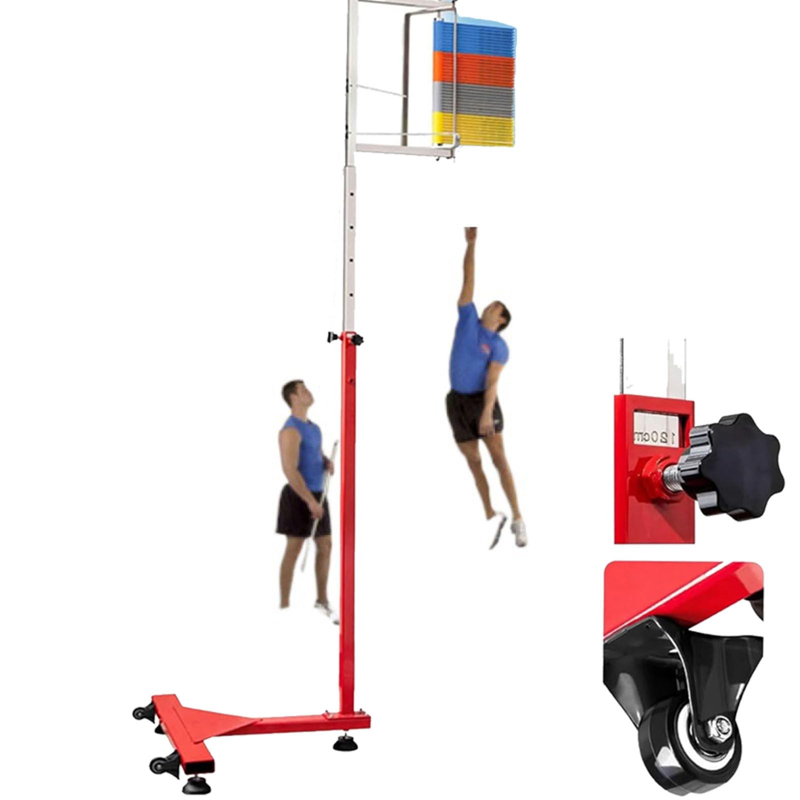 lwjunmm Vertikaler Sprungtester 120-350 cm Vertikalsprung-Testgerät, Schulsport Trainingsstange für Basketball und Volleyball, Tragbare Messlatte zur Bewertung Der Sprungkraft,color-1.4-3M