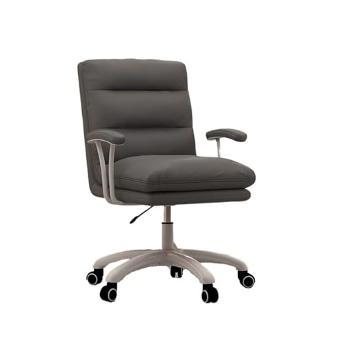 FUHAI-666 Bürostühle Home-Office-Stuhl, PU-Leder, Drehstuhl for platzsparenden ergonomischen Stuhl, moderner, mittelhoher Drehstuhl for Kosmetik Schreibtischstuhl