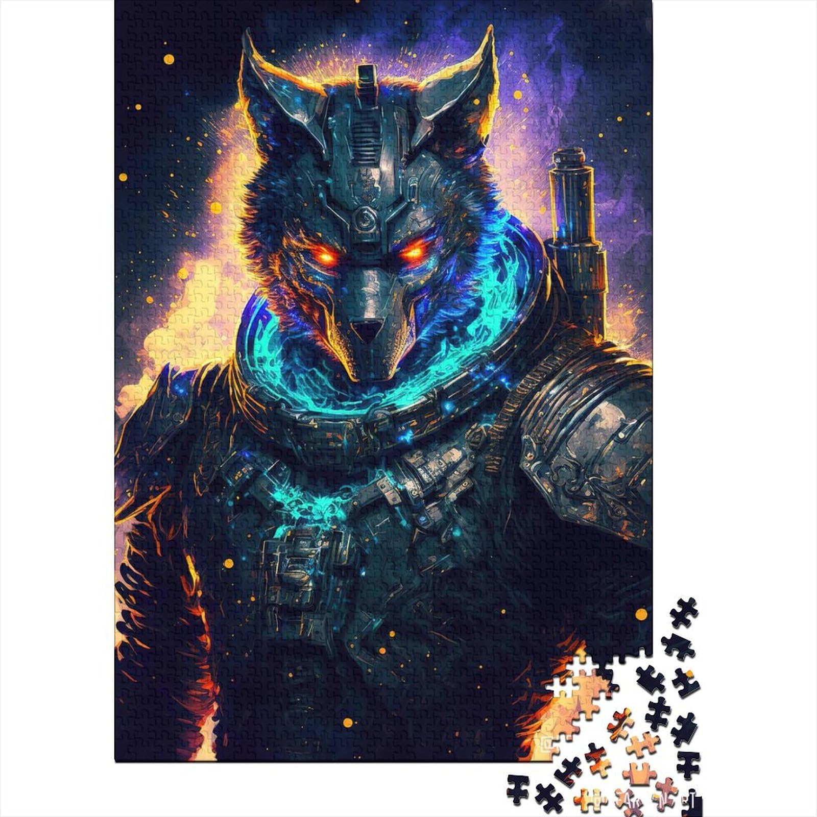 Space Marine Wolves Puzzles Puzzles für Erwachsene Teenager Erwachsenenpuzzle 1000 Teile Spielspielzeug für Erwachsene Familienpuzzle Geschenk (Größe 75x50cm)