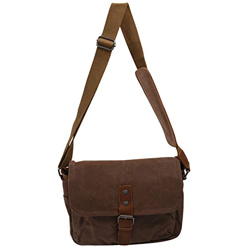 Kiudduy Retro wasserdichte Kamera Tasche Fotografie Pakete DSLR Schulter Sling Fall für Leinwand Einzige Messenger MäNner Kaffee