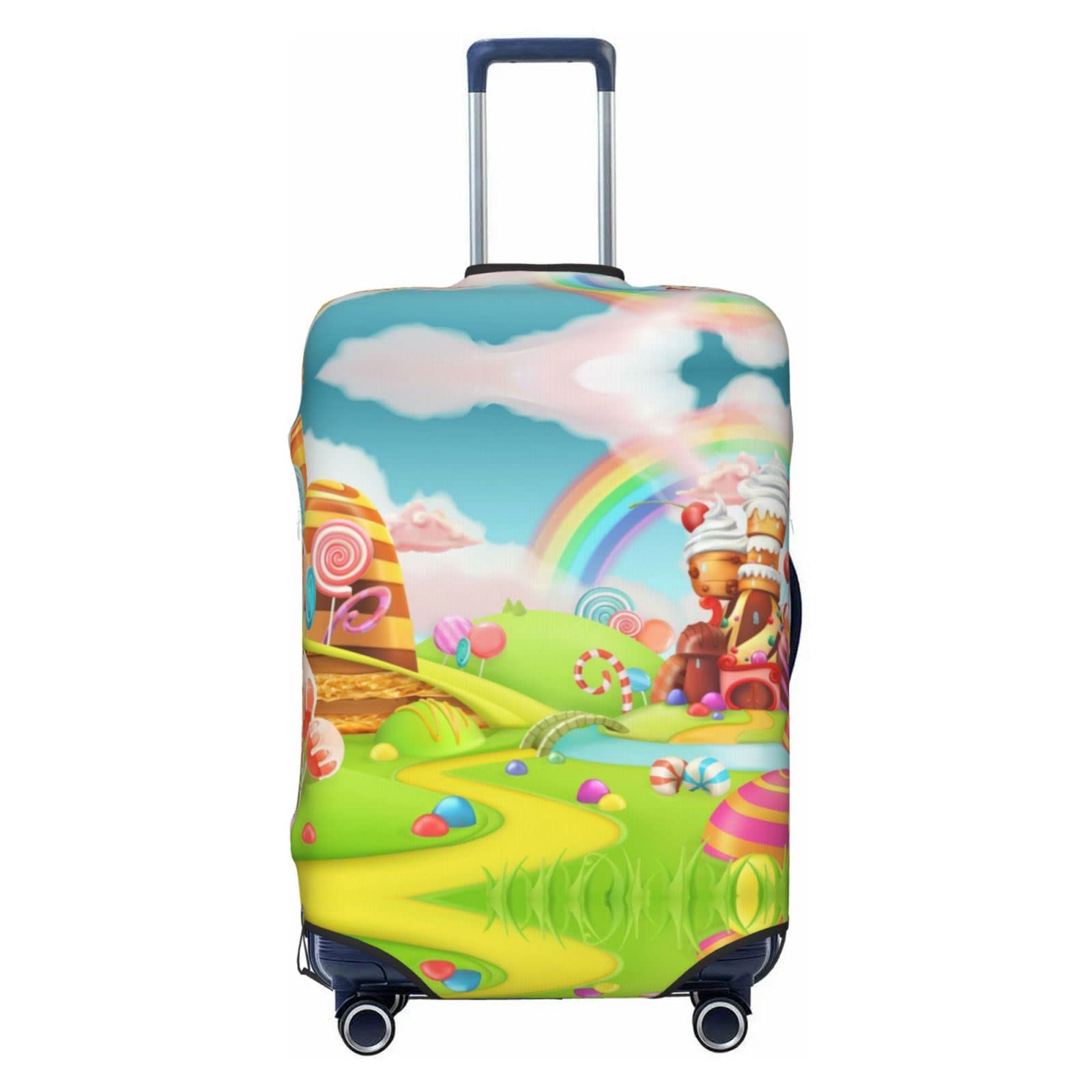 Candy Land Reisegepäckabdeckung, robuster Kofferschutz, passend für 45,7 - 81,3 cm große Gepäckstücke, Größe M, Schwarz, Medium