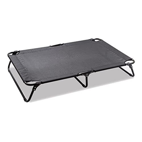 GNBOW Erhöhtes Hundebett, tragbares erhöhtes Haustierbett mit atmungsaktivem Netz, langlebiges Hundebettbett for den Innen- und Außenbereich (Color : Schwarz, S : 71 * 58 * 16cm)