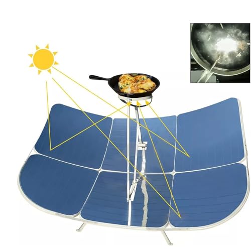 lwjunmm Solarofen, Solargrill, Solarkocher, 1800W Parabolischer Solarkocher, Konzentrierender Sonnenkocher, 1,35 m x 1,35 m-Solarkocher, Sonnenkocher Parabolischer Tragbarer Öfen Magnesia