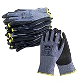 NITREX Unigloves 241PF Wiederverwendbare schnittfeste Handschuhe, PU-Handflächenbeschichtete Handschuhe mit nahtlosem schnittfestem Innenfutter, Blau/Schwarz