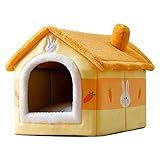 Warm für Katzenhausbett für Indoor-Katzen, waschbar, Karotte, beruhigendes Zelt, Haus für kleine Hunde, Rutschen