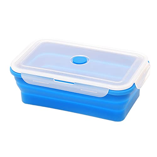 Silikon-Lunchbox, Lebensmittelbehälter, mikrowellengeeignet, tragbar, rechteckig, 2 Größen