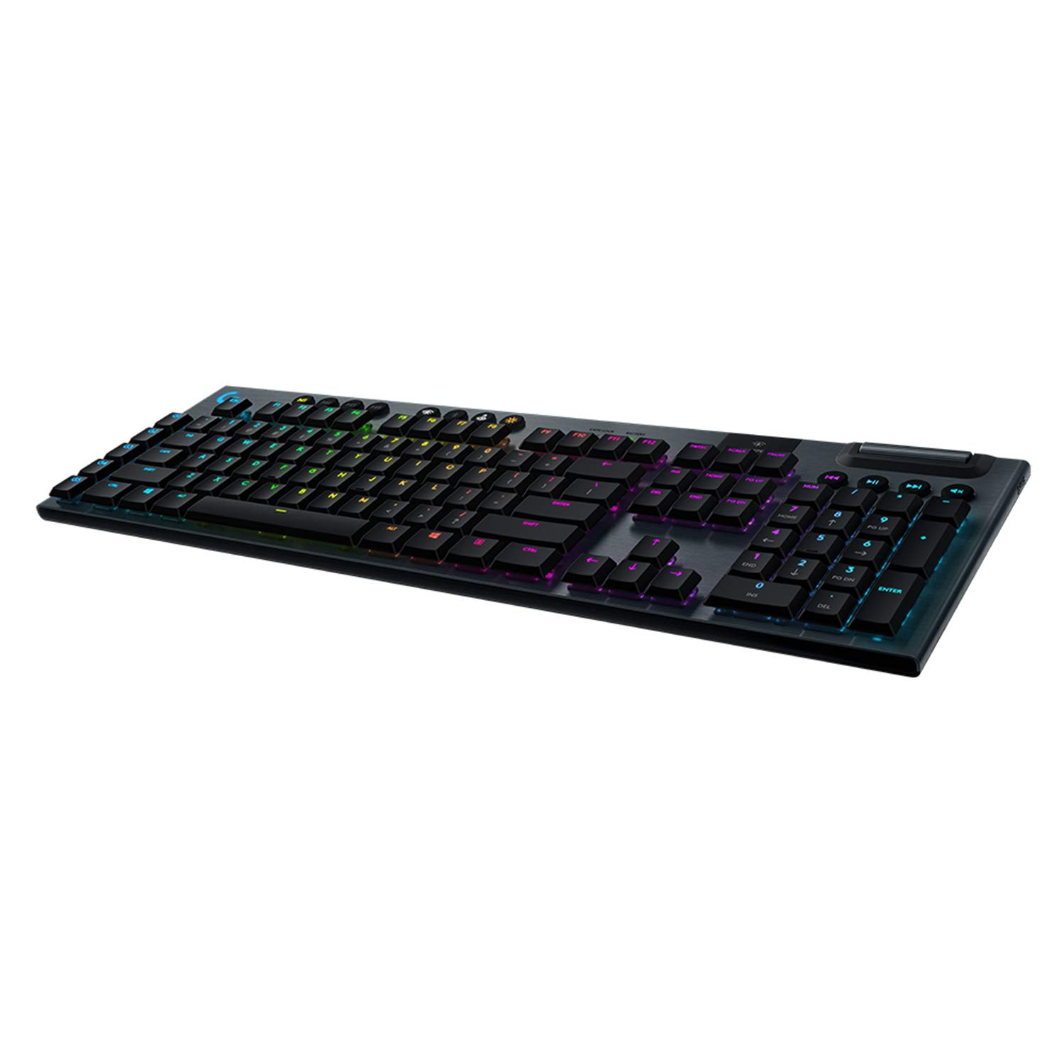 Logitech G915 LIGHTSPEED kabellose mechanische Gaming-Tastatur, Clicky GL-Tasten-Switch mit flachem Profil, UK QWERTY Layout - Carbon