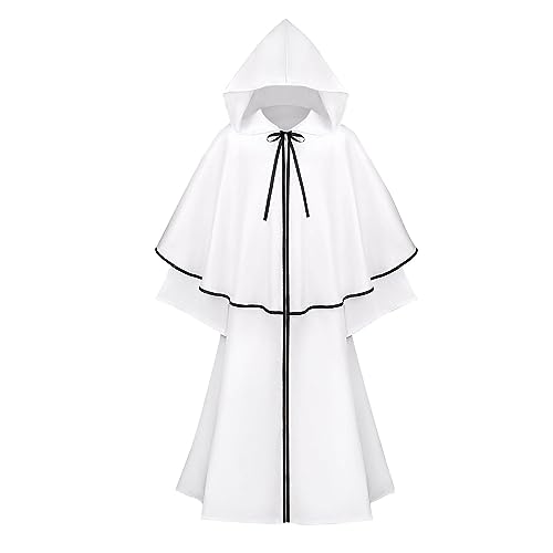 WANGTIANXUE Mittelalter Kleidung Damen, Mittelalter Umhang Damen Vintage Gothic Stil Kapuzenumhang Große Größen Faschingskostüme Frauen Umhang Halloween Cosplay Kostüme Erwachsene