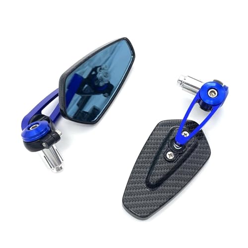 Für Y&amaha Für MT 07 09 10 WR 125 250 Carbon Motorradspiegel Lenkerenden Seitenspiegel Motorradspiegel-Set(BLAU)