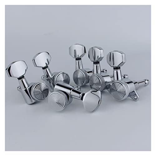 Gitarren Stimmwirbel Neue Chrom-Gitarre-Verriegelungs- Tuner E-Gitarren- Maschinenköpfe Tuner- Schloss Silber Gitarre-Tuning- Pegs(mit Verpackung) (Color : 6R)