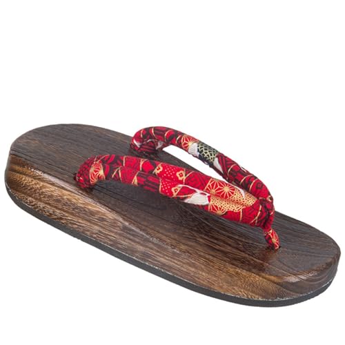 GHYUB Japanische Sandalen Für Damen Und Herren Aus Holz, Traditioneller Kimono, Geta-Sandalen, Clogs, Chinesische Orientalische Sommer-Flip-Flops, Wohnungen, Damen, Outdoor-Sandalen, Strandschuhe