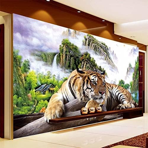 XLMING Tiger Nature Scenic Classic 3D Tapete Home Dekoration Wohnzimmer Sofa Schlafzimmer Tv Hintergrund Wand-430cm×300cm