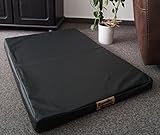 Hundebettenmanufaktur Hundematratze Hundebett beidseitig Kunstleder Schaumstoff 5 cm Verschiedene Größen und Farben wählbar (105 cm X 65 cm, schwarz)