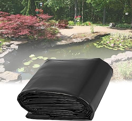 Schwarze HDPE-Teichfolie, 2 x 3 m, 3,5 x 6 m, 5 x 5 m, 6 x 8 m, 7,5 x 10 m, 10 x 10 m, 12 x 15 m, flexible und undurchlässige Teichfolie, ideal für Koi- und Fischbecken, Brunnen und Bäche, 0