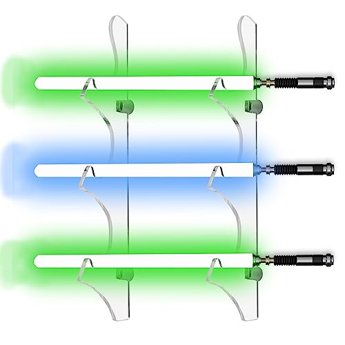 HHUXIUE Lichtschwert Wandhalterung Lichtschwertständer Wanddisplay Lichtschwert Halter Wandhalterung Acryl Lichtschwert Wanddisplay geeignet für Schwerter, Lichtschwert (3 Lagen Transparent)