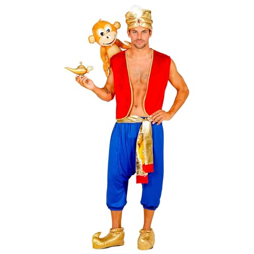 W WIDMANN 10223 Widmann - Kostüm Aladdin, Weste, Hose, Schärpe, Turban, König der Diebe, Mottoparty, Karneval, Fasching, Herren, Mehrfarbig, L