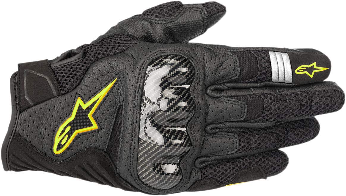 Alpinestars Motorradhandschuhe Smx-1 Air V2 Gloves Black Yellow Fluo, Schwarz/Gelb, M, 3570518155- M