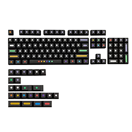 Pcivzxam 128 Tasten/Set Punkte Tastenkappen Cherry Profile PBT Tastenkappen für MX Switch Mechanische Tastatur Farbsublimation Tastenkappe