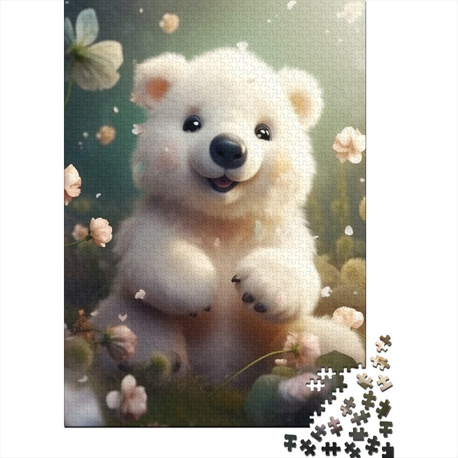 Baby-Bär-Holzpuzzle für Erwachsene, Puzzle 500 Teile, Puzzle für Erwachsene, Geschenke, nachhaltiges Puzzle für Erwachsene | Spiele 20,47x14,96 Zoll