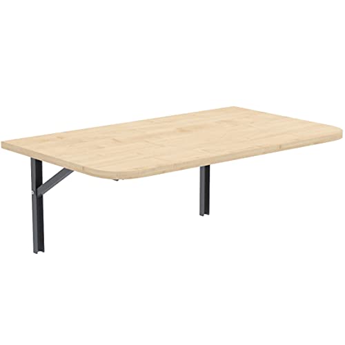 AKKE Wandklapptisch mit abgerundete Ecken für Küche Zimmer Wohnzimmer Kinderzimmer 90 cm x 50 cm, Wandtisch klappbar, Klappbarer Wandtisch Küchentisch Kindertisch, Klapptisch Klappschreibtisch Küche