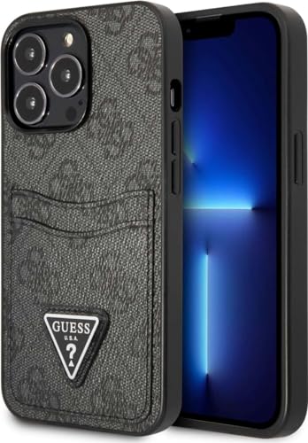 GUESS Hard Cover 4G Saffiano Double Card für Apple iPhone 13 Pro Black, GUHCP13LP4TPK (GUHCP13LP4TPK)