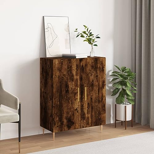 CCCINER Sideboard Räuchereiche 69,5x34x90 cm Holzwerkstoff,Klassisches Sideboard im RetroLook mit viel Stauraum für Ihr Wohnzimmer