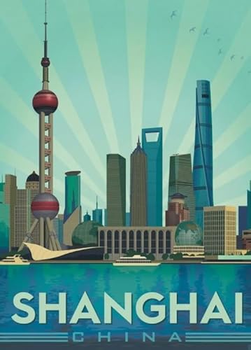 HfmQuisutron Shanghai Landschaft Reise Poster Jigsaw Puzzle 1000 Teile Für Puzzle Home Stressabbau Spiel Xy263Tk