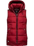 MARIKOO Damen warme Winter Steppwese mit Kapuze Zarinaa Blood Red Gr. L